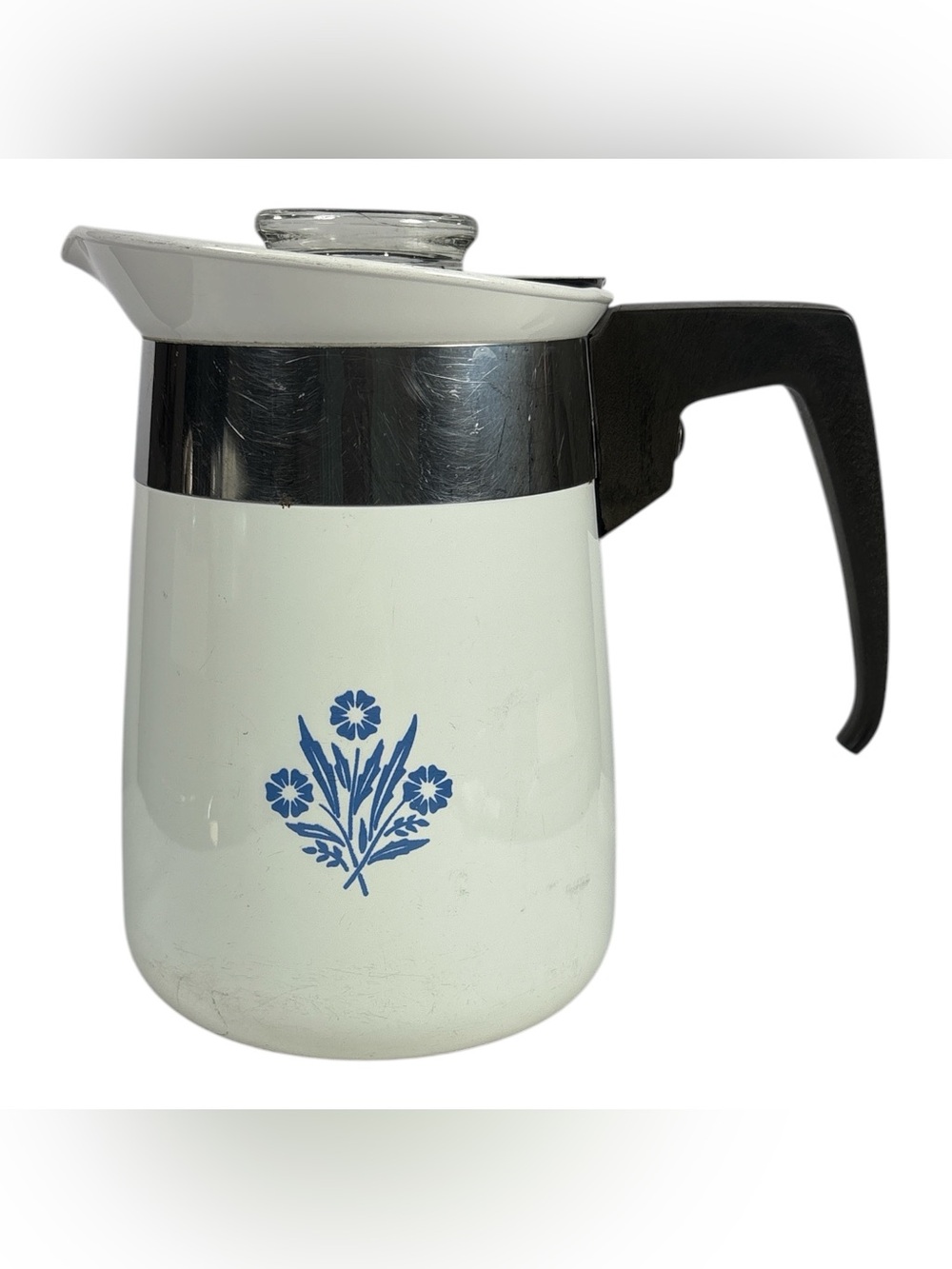 Vintage Corning Ware Blue Cornflower 4 Cup Percolator Pot Carafe W/ Lid Complete - Picture 2 of 8
